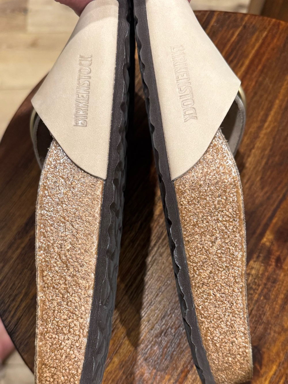 Birkenstock Madrid BIG BUCKLE Women's Sandal in Light Beige w/ Gold - worn ONCE! - Picture 7 of 9